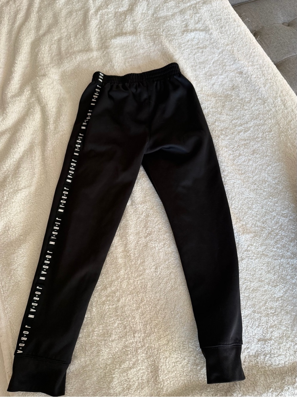 Jordan Black Jogger Pants with White Logo Side Stripe